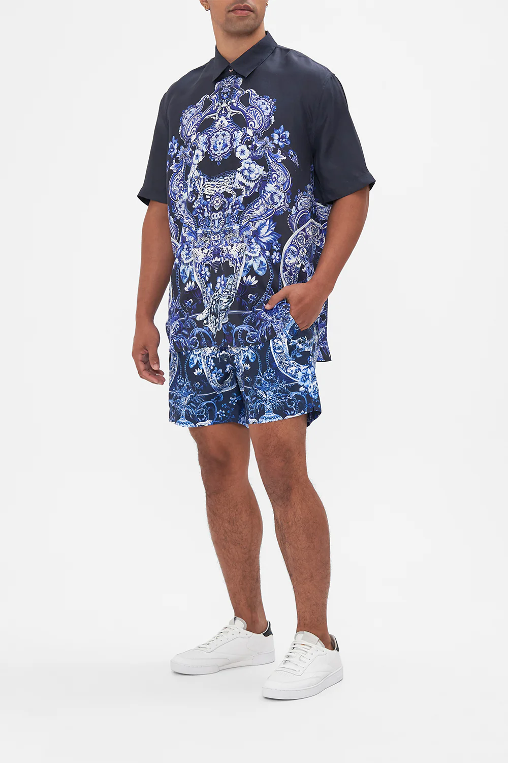 OVERSIZED BUTTON THROUGH SS SHIRT DELFT DYNASTY - Image 4