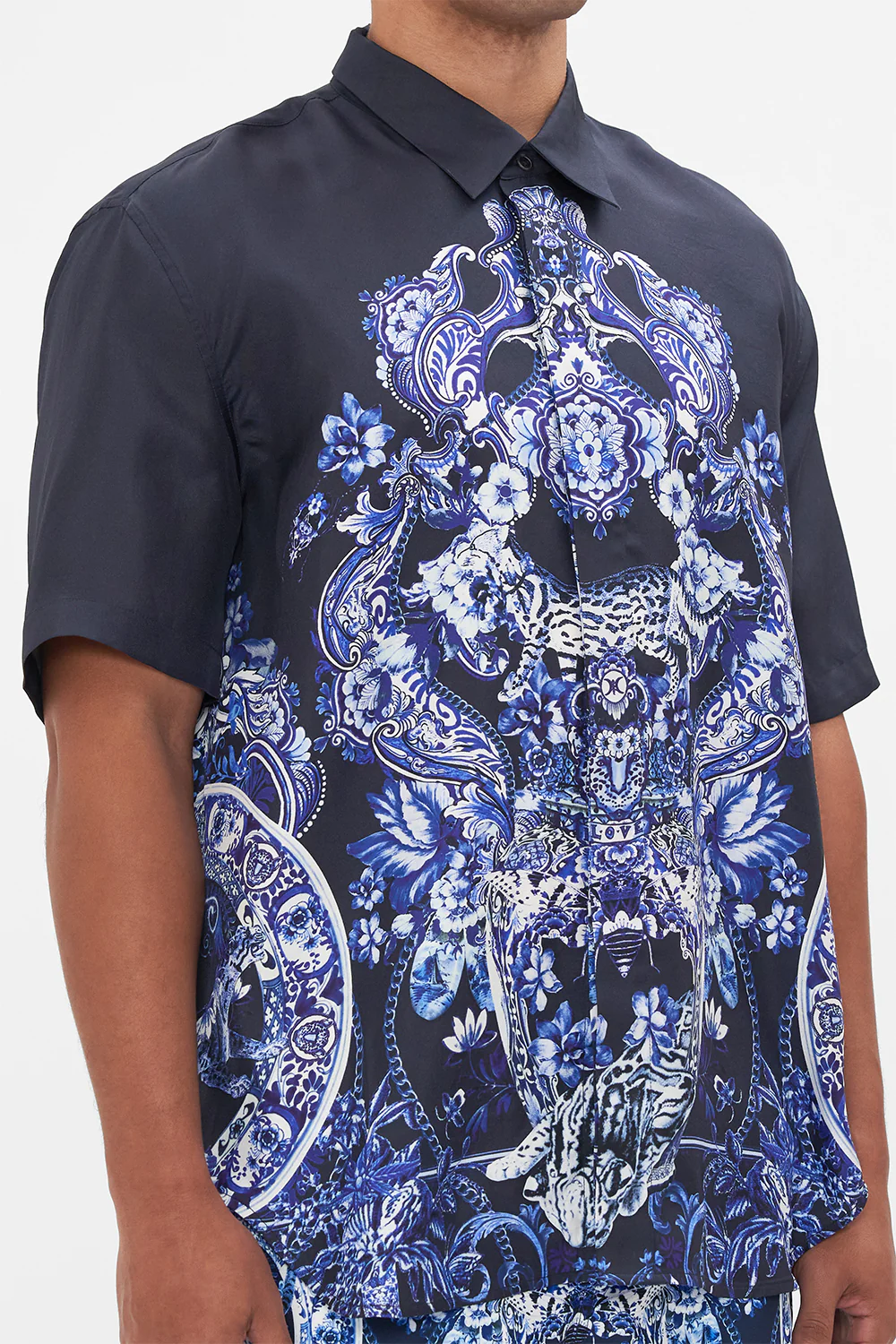 OVERSIZED BUTTON THROUGH SS SHIRT DELFT DYNASTY - Image 6