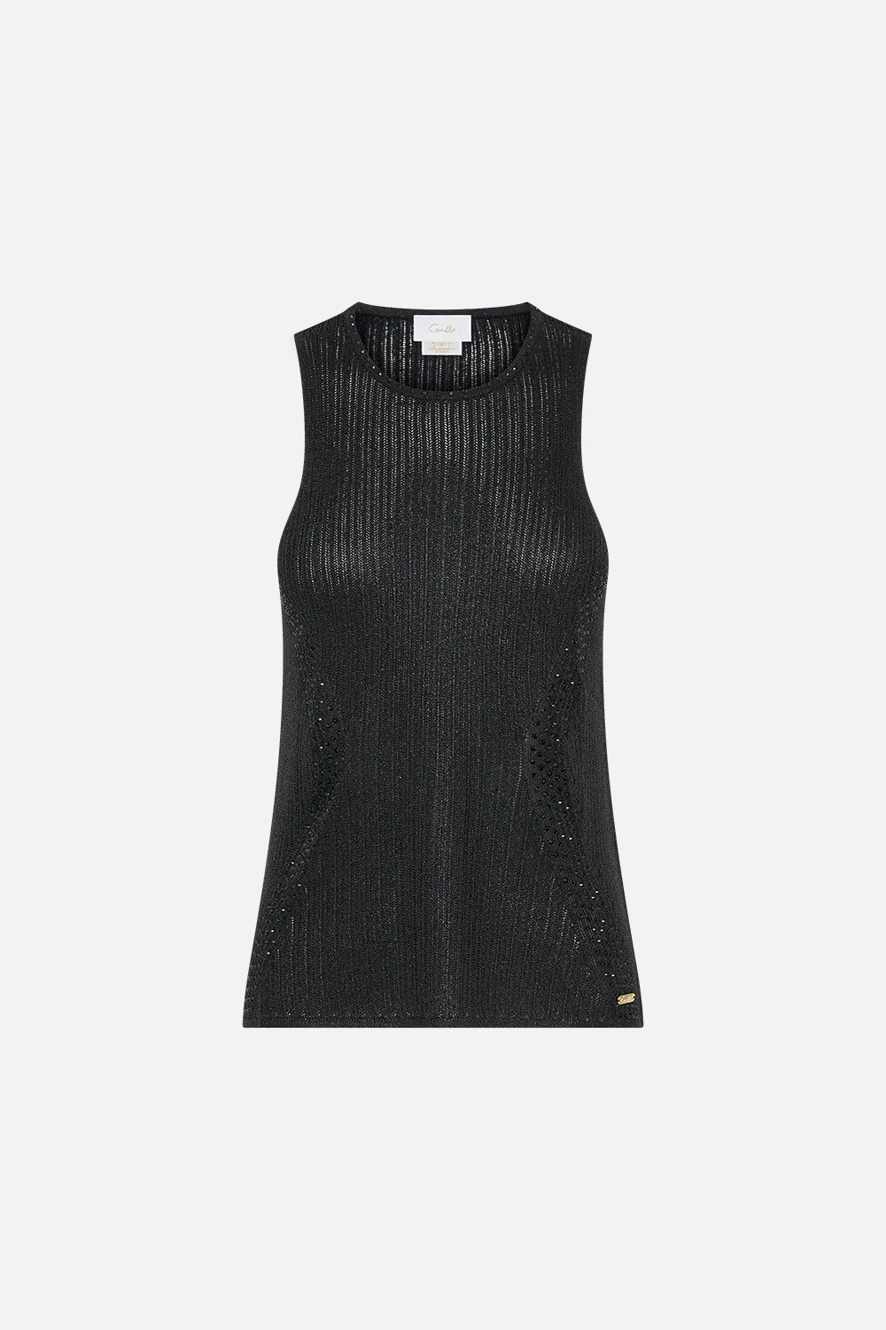 CREW NECK KNIT CAMI - BLACK NOUVEAU NOIR - Image 3