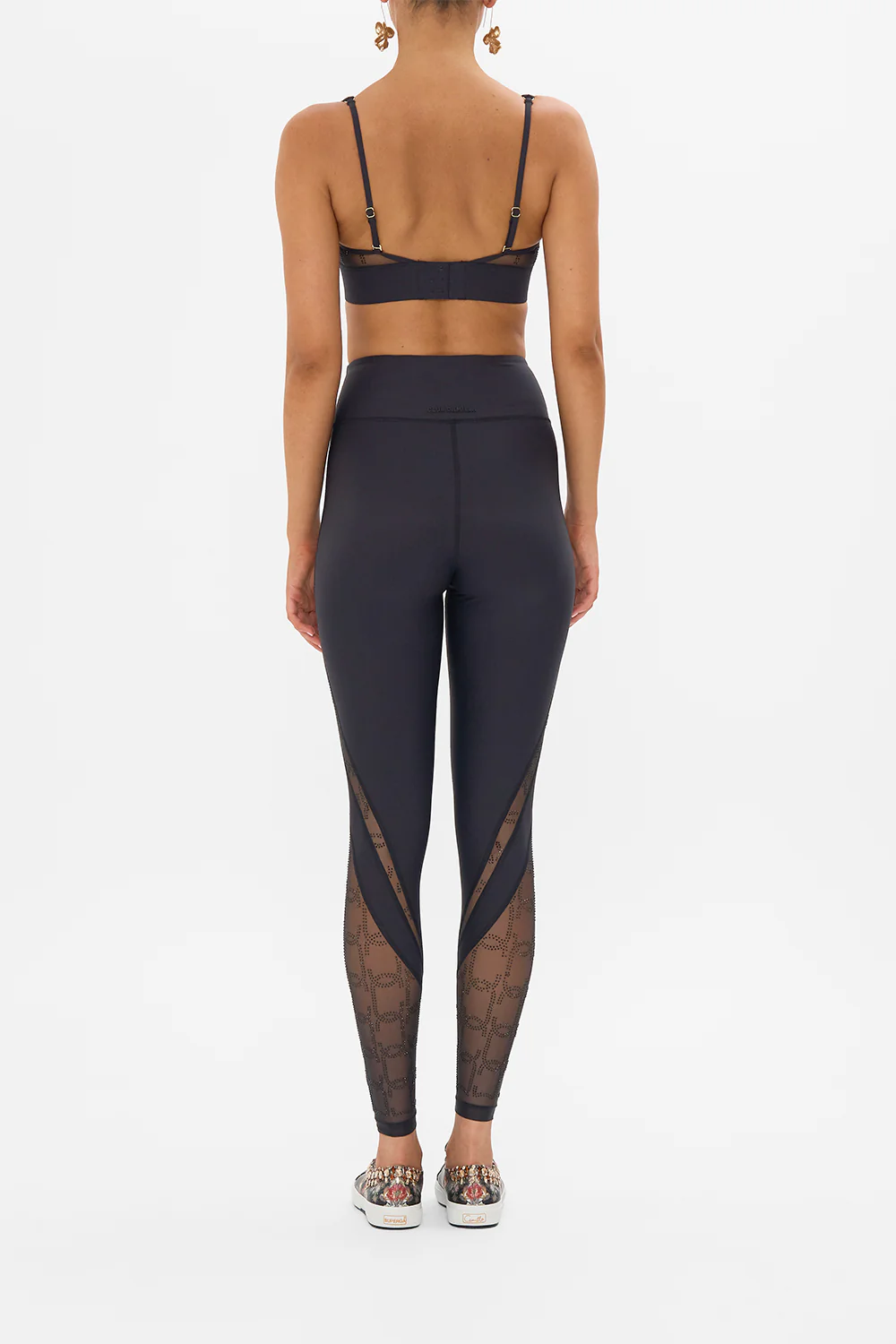 MESH INSERT CROP SOLID BLACK - Image 2