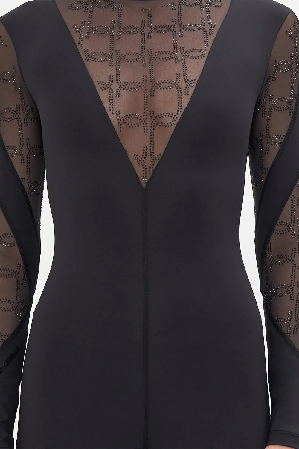 MESH INSERT CATSUIT SOLID BLACK - Image 6