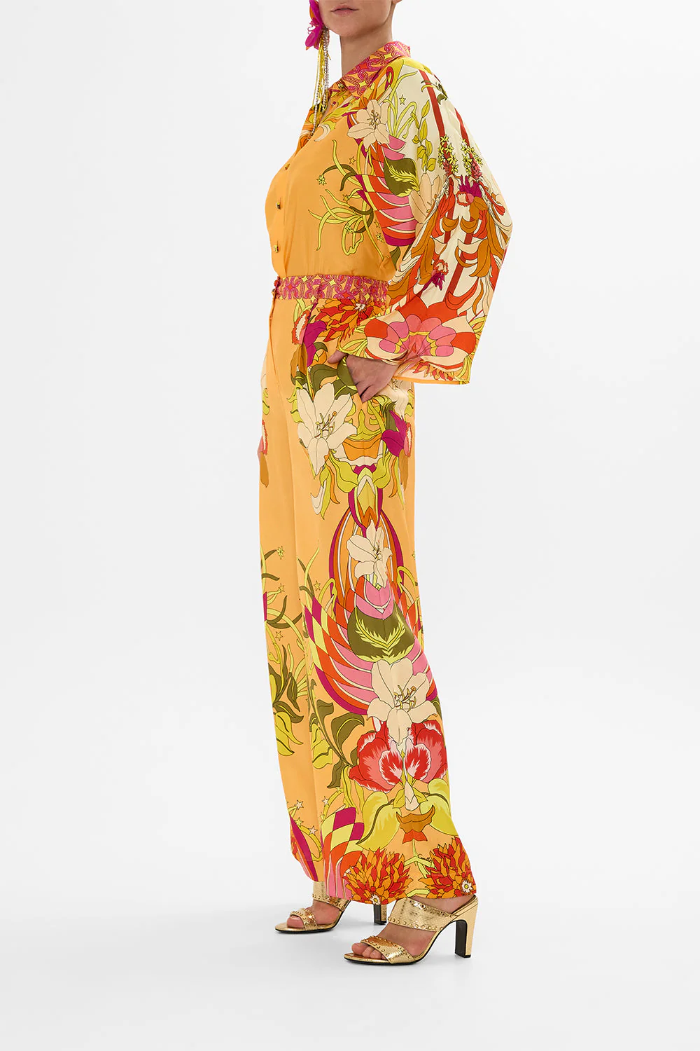 WIDE LEG WAISTED PANT THE FLOWER CHILD SOCIETY - Image 4