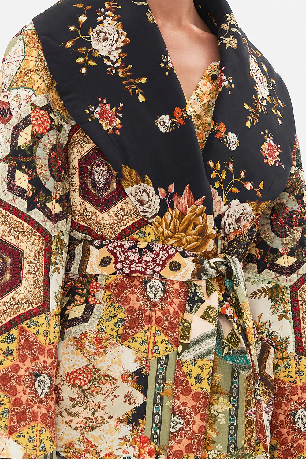 QUILTED LONG WRAP COAT STITCHED IN TIME - Image 6