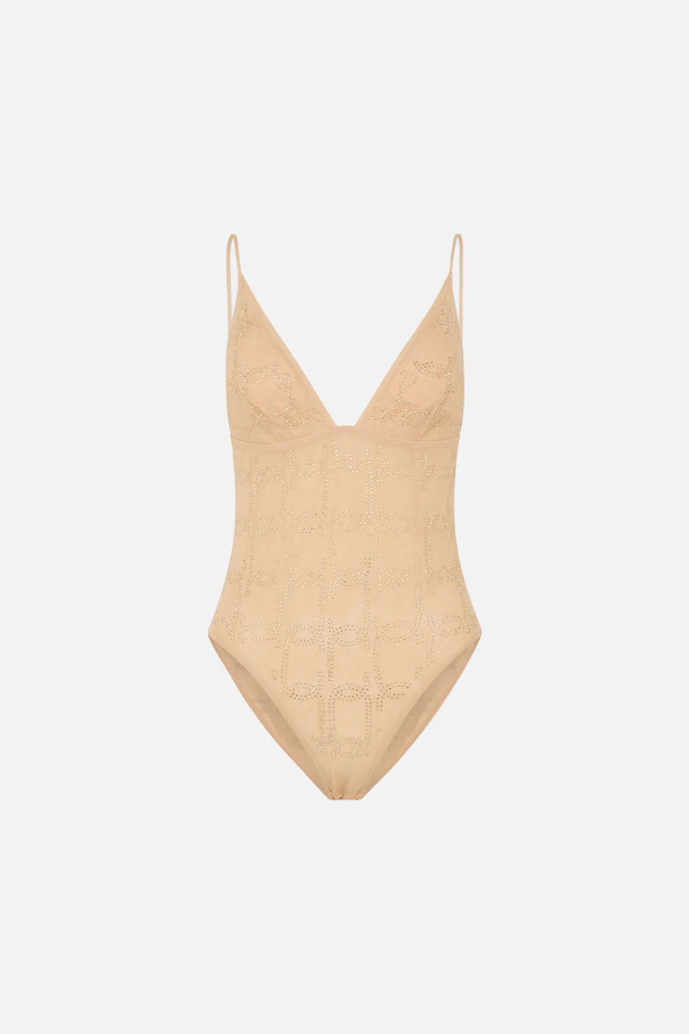 MESH TRI BODYSUIT SOLID NUDE - Image 3