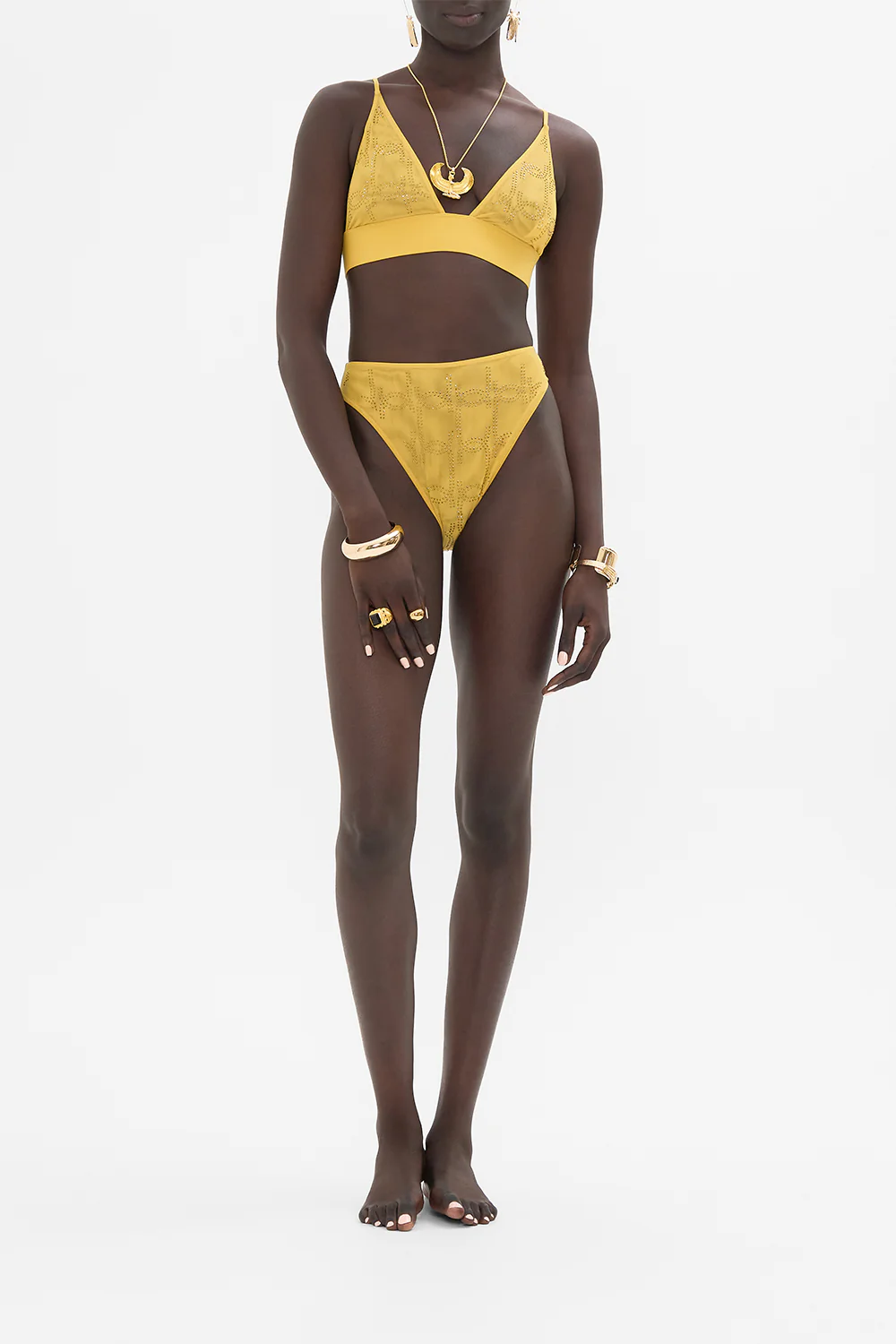 MESH SOFT PULL ON TRI BRA GOLD - Image 3
