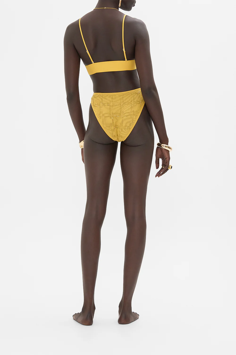 MESH SOFT PULL ON TRI BRA GOLD - Image 4