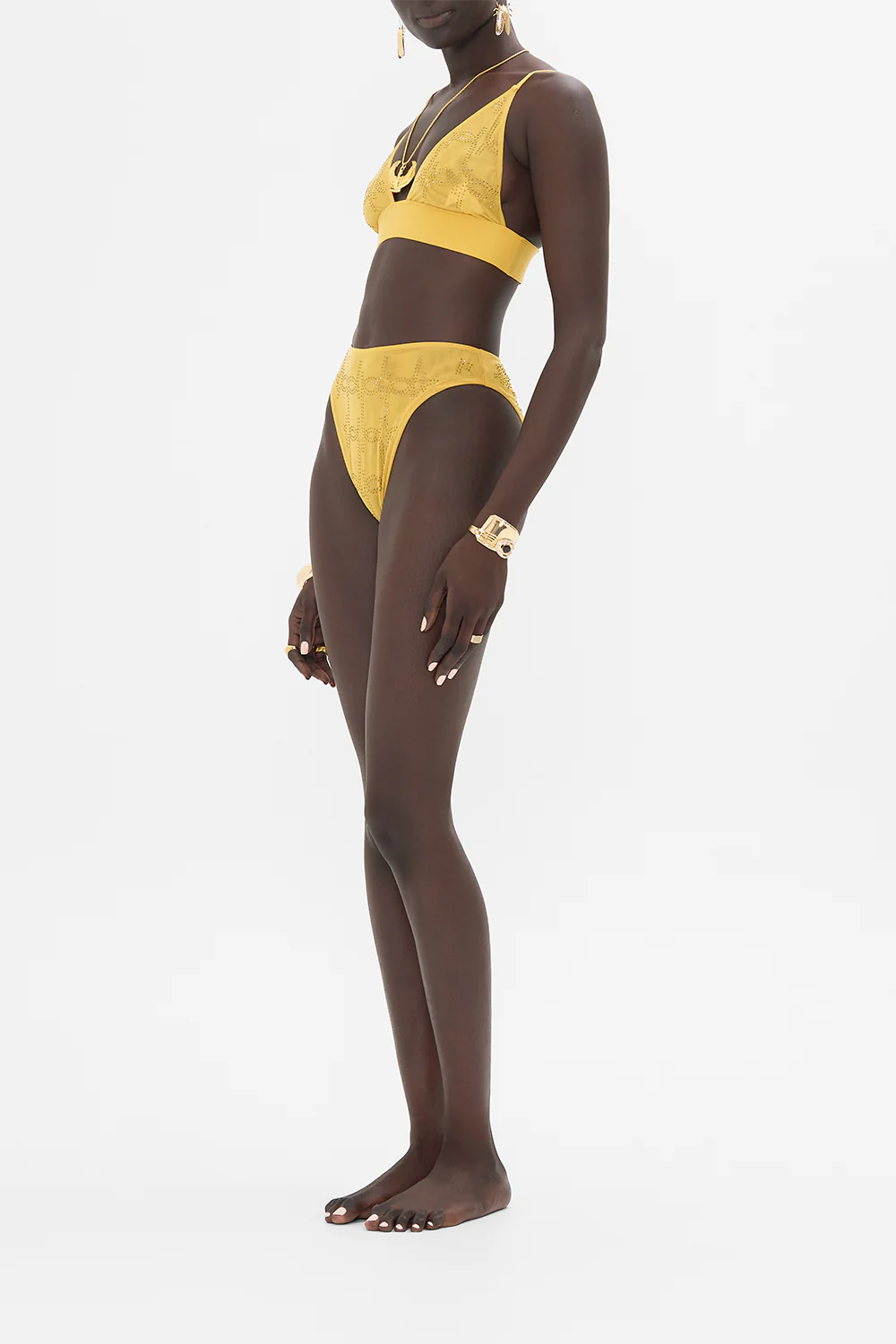 MESH SOFT PULL ON TRI BRA GOLD - Image 5
