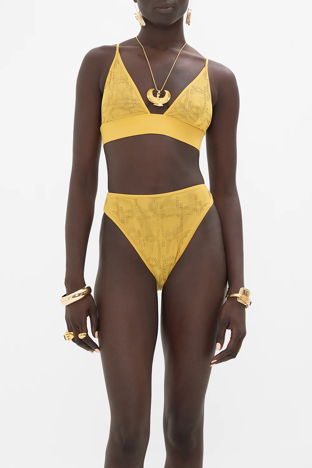 MESH SOFT PULL ON TRI BRA GOLD - Image 6