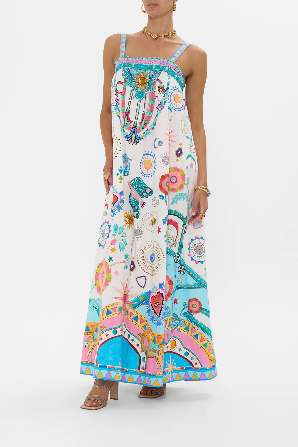 WIDE STRAP SUNDRESS LIVING IN COLOUR - Image 4