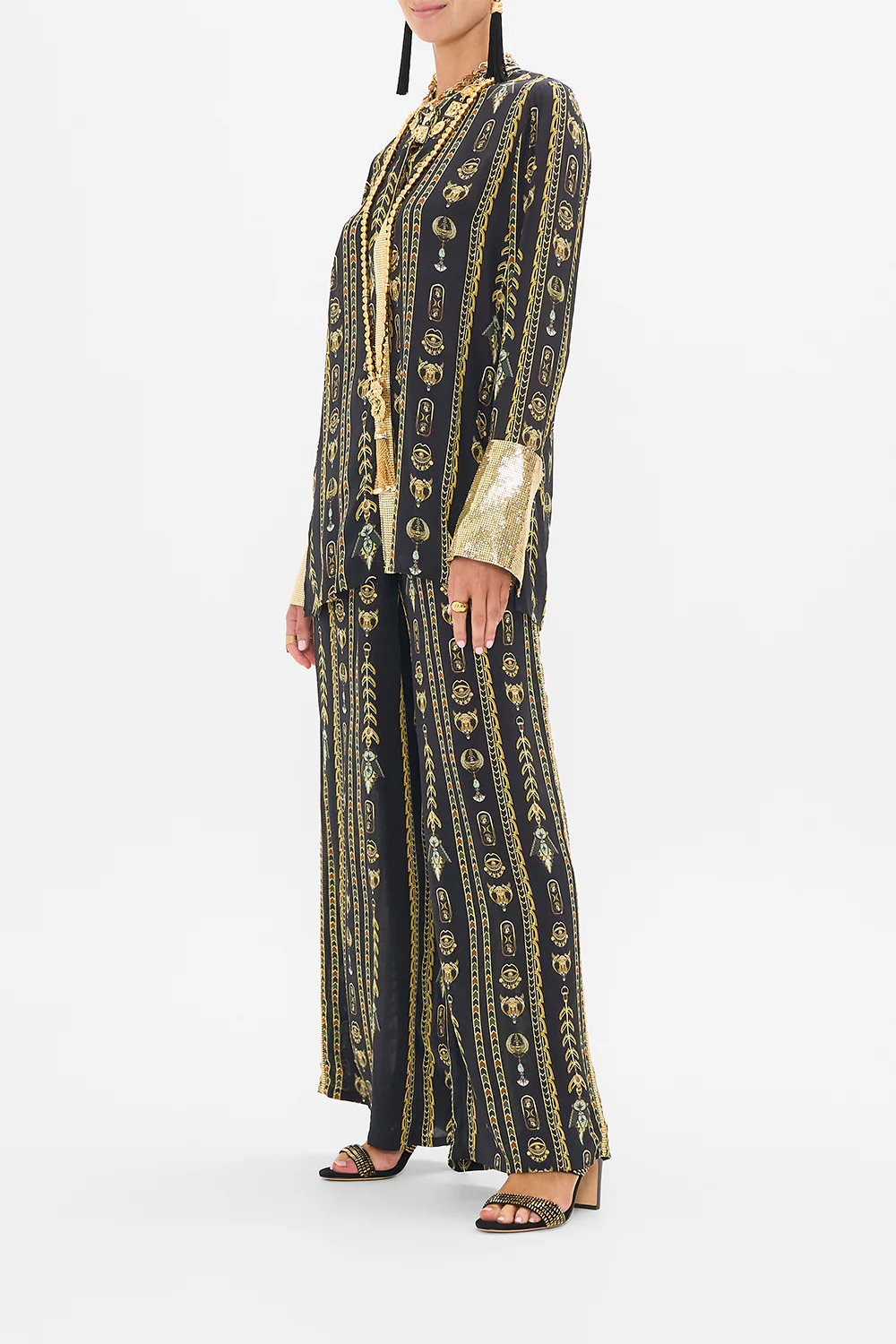 SHIRT WITH GILDED MESH PLACKET AND CUFFS THEY CALLED HER NEFERTARI - Image 4