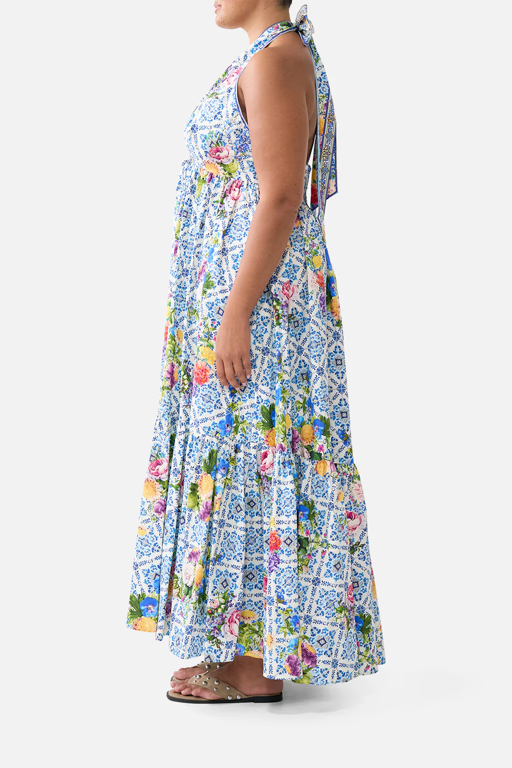 RUFFLE HEM HALTER DRESS WALL TO WALL WONDERS - Image 12