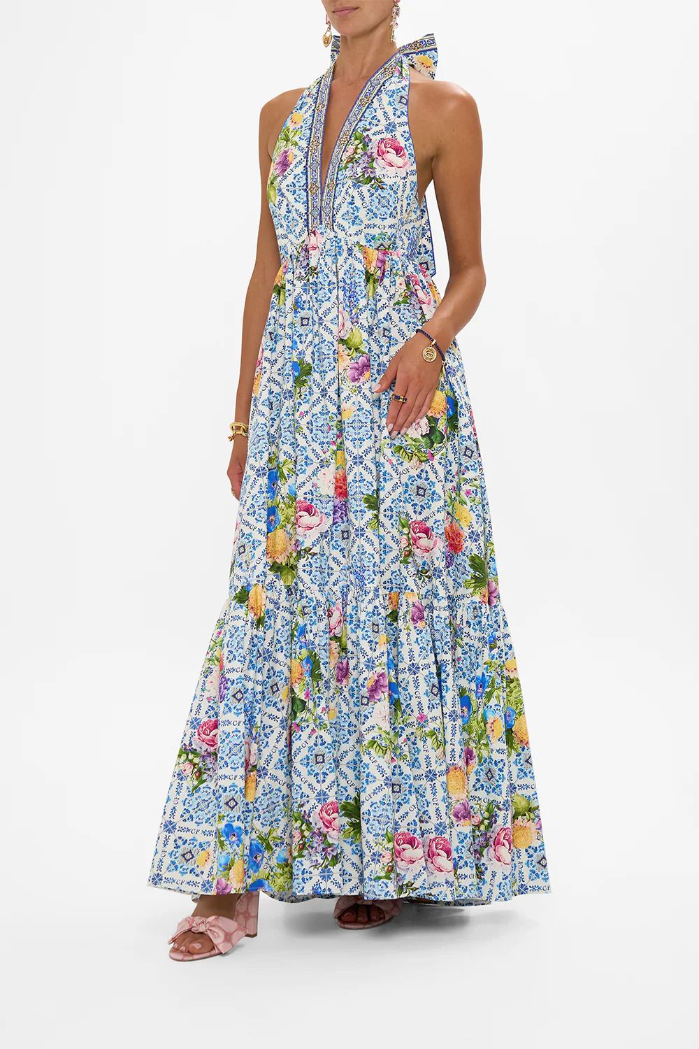 RUFFLE HEM HALTER DRESS WALL TO WALL WONDERS - Image 4