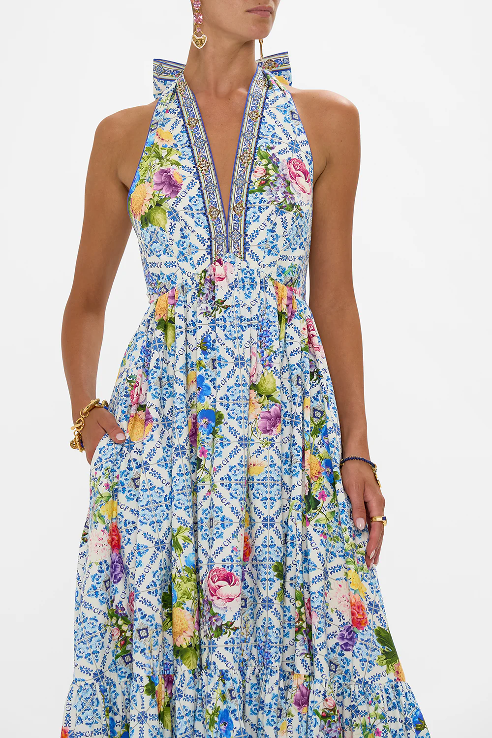 RUFFLE HEM HALTER DRESS WALL TO WALL WONDERS - Image 5