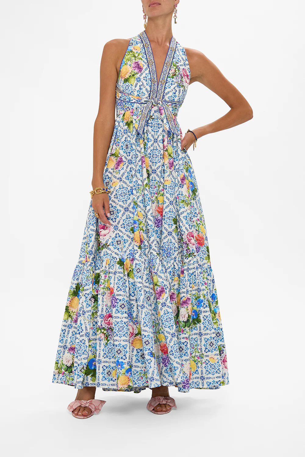 RUFFLE HEM HALTER DRESS WALL TO WALL WONDERS - Image 7