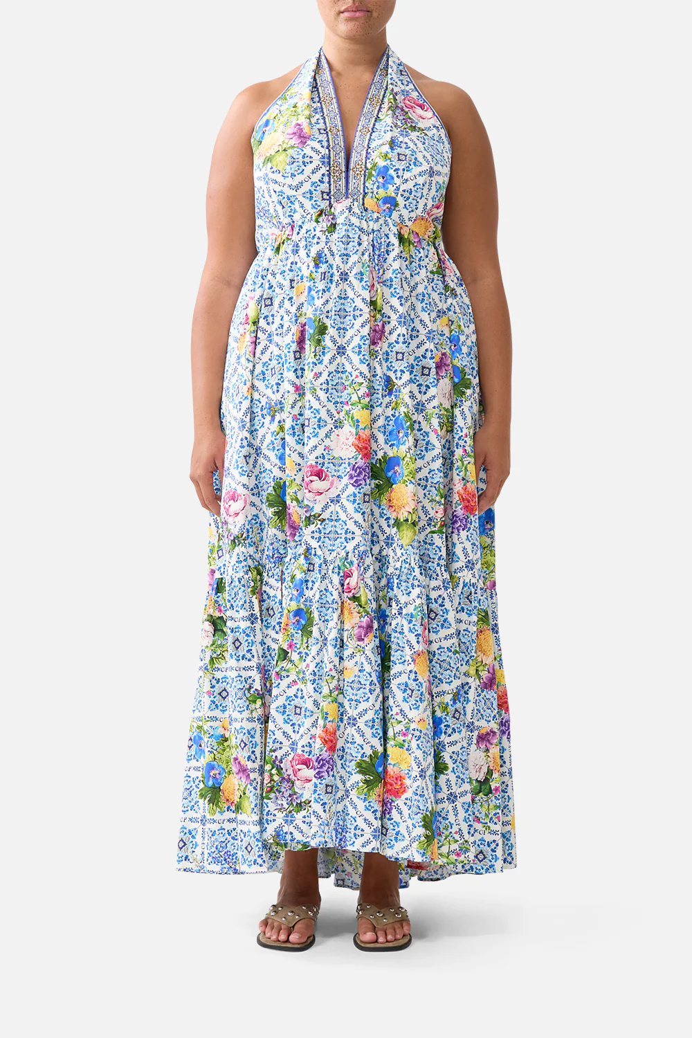 RUFFLE HEM HALTER DRESS WALL TO WALL WONDERS - Image 9