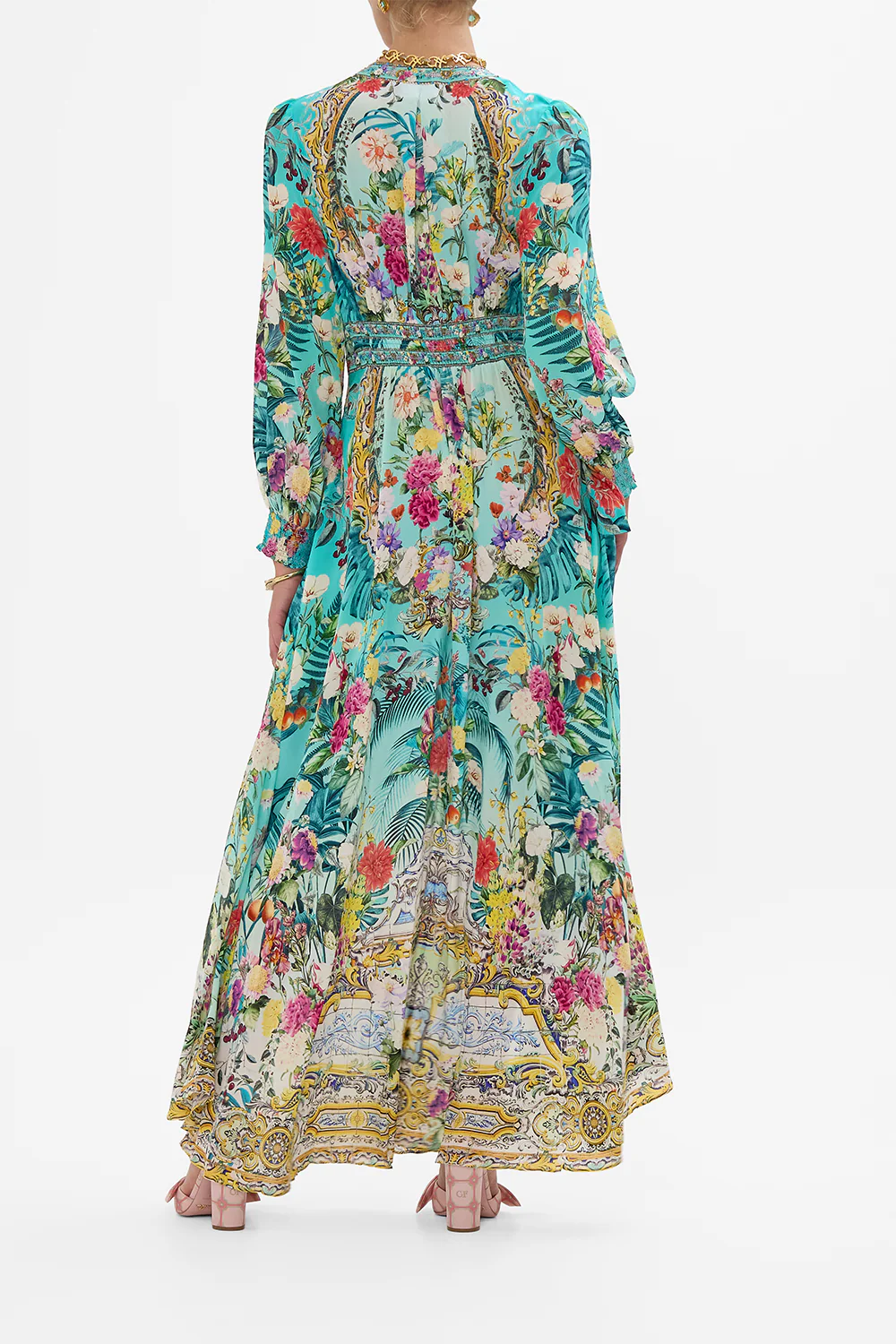 BUTTON DRESS WITH SHAPED WAISTBAND GARDENS OF QUELUZ - Image 2