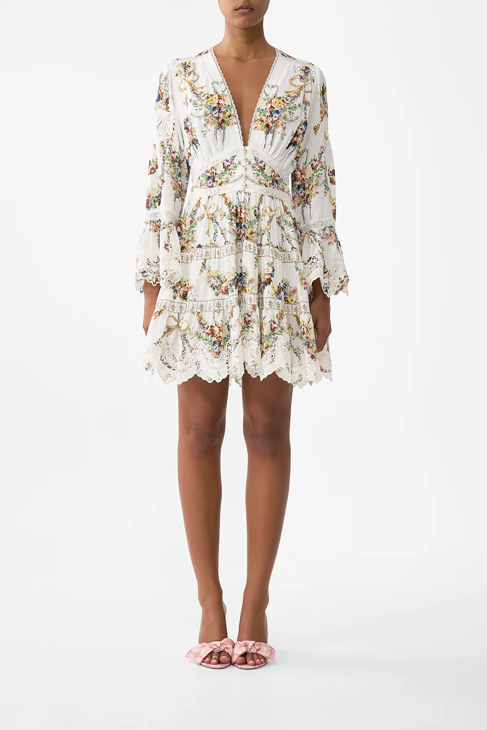 TIERED DRESS WITH RUFFLE FRILL SLEEVES DRESSING ROOM DRAMA