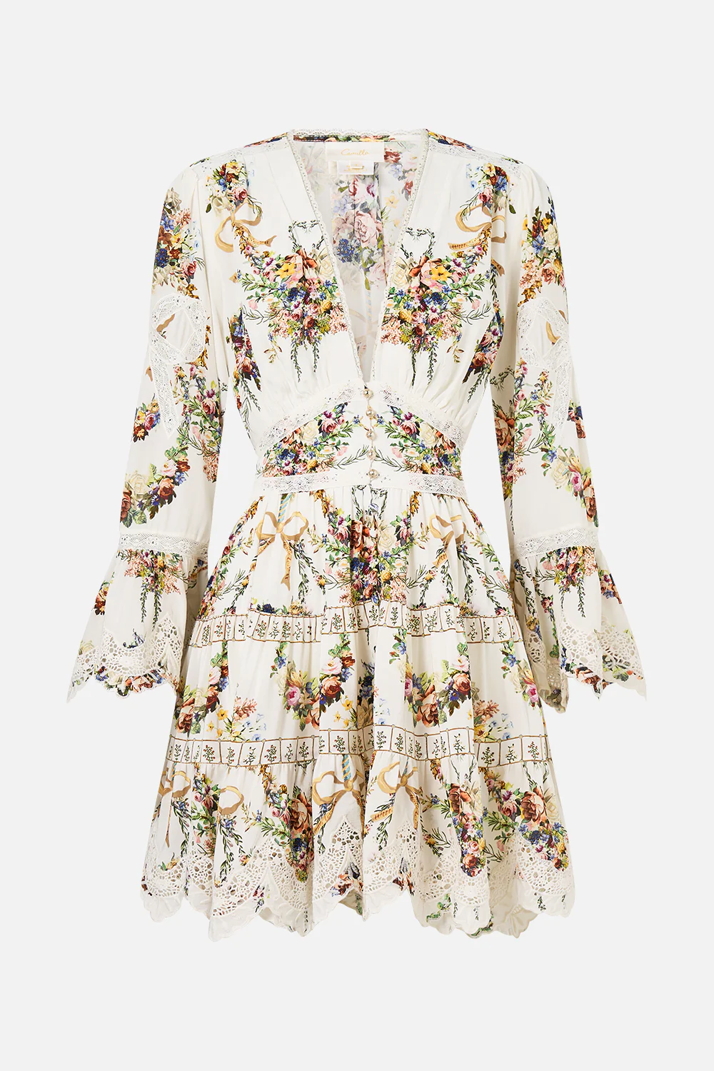 TIERED DRESS WITH RUFFLE FRILL SLEEVES DRESSING ROOM DRAMA - Image 3