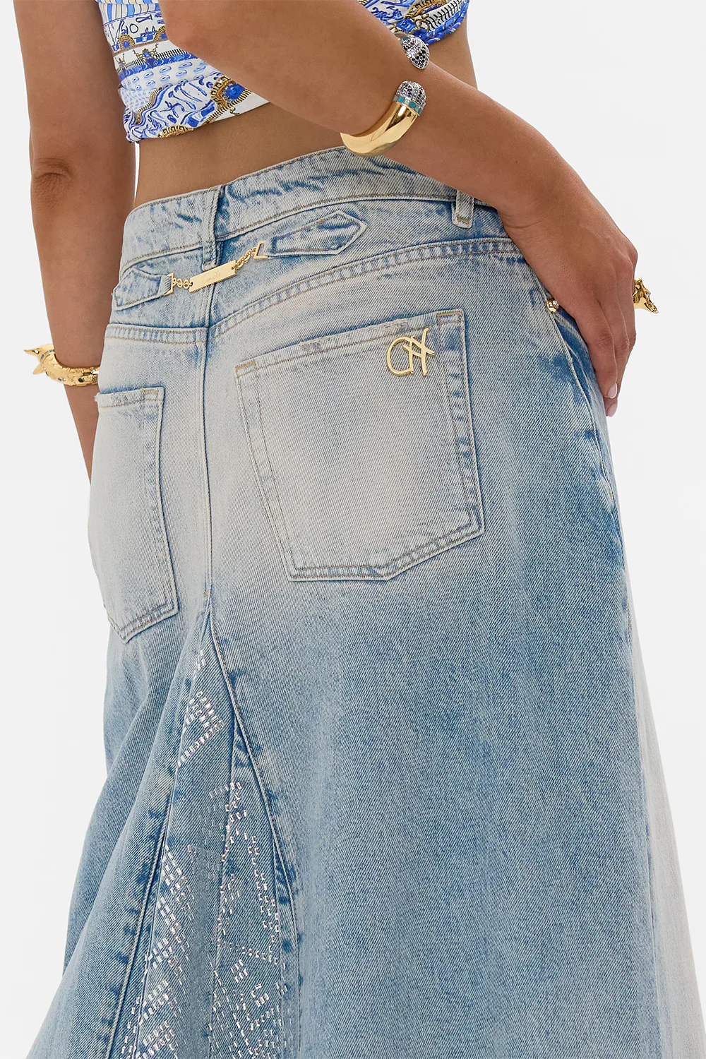 ALIKA OASIS ODYSSEY A-LINE MAXI SKIRT DENIM - Image 7