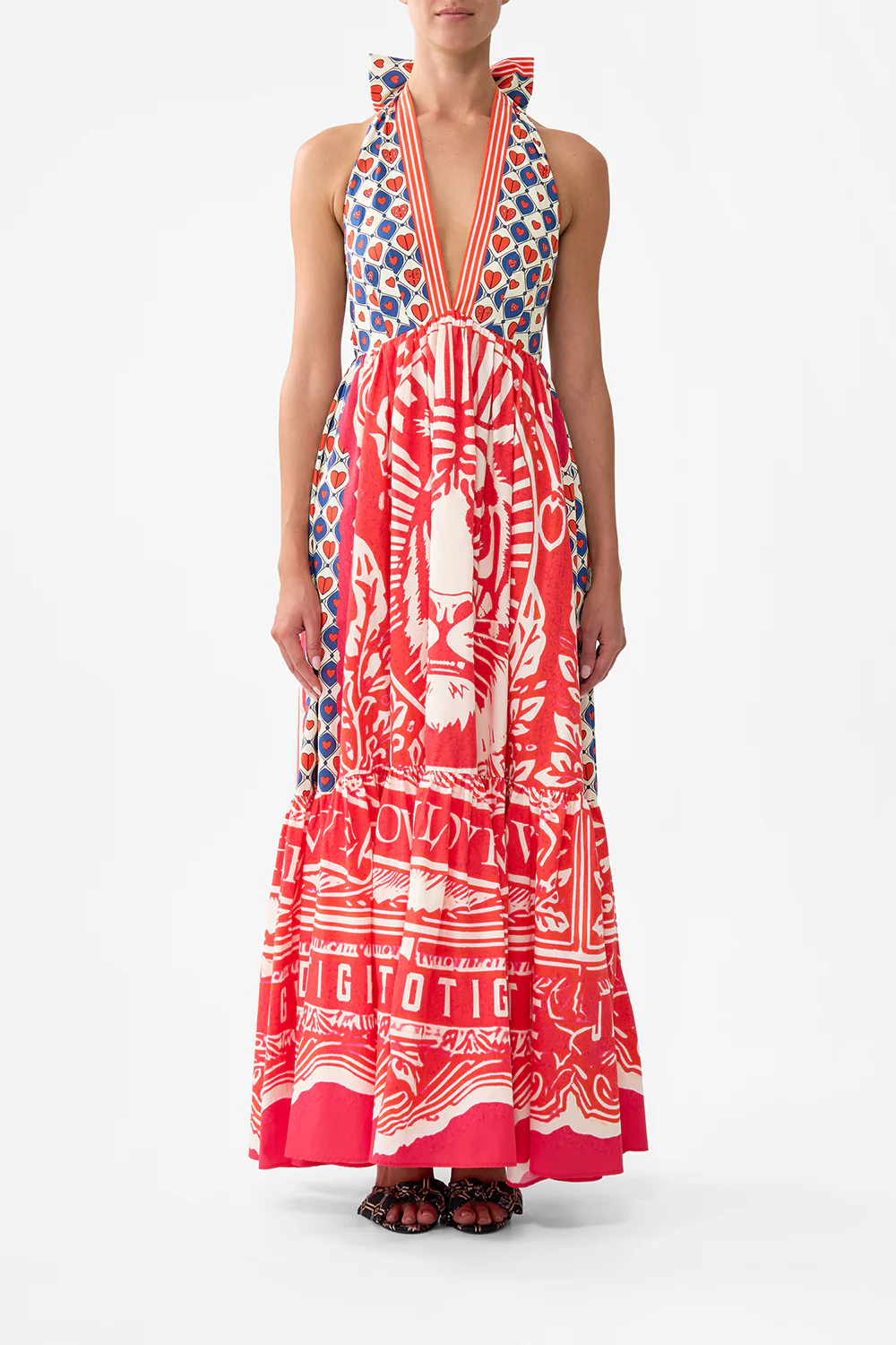 RUFFLE HEM HALTER DRESS RINSE & ROAR