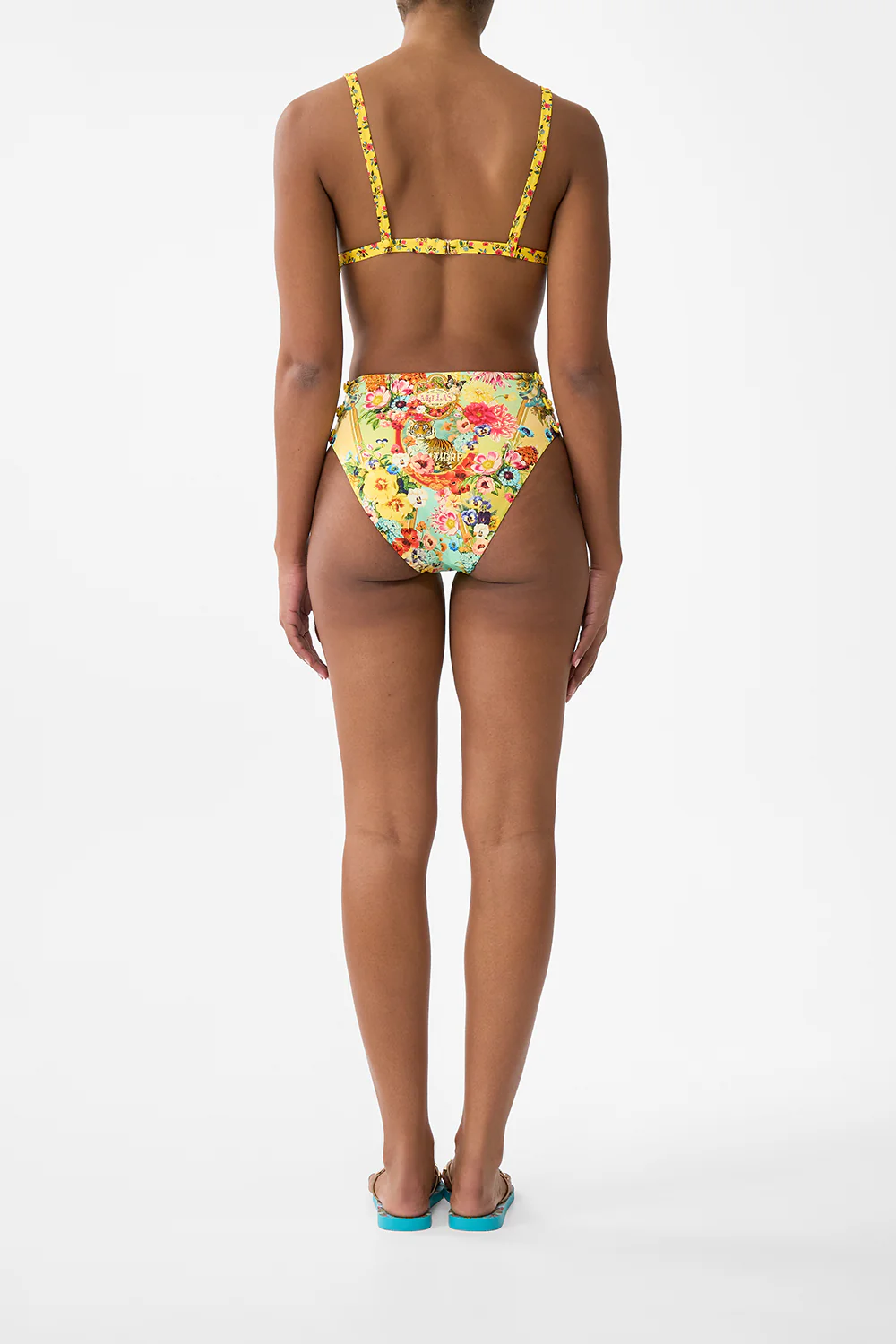 SOFT UNDERWIRE BIKINI TOP WITH BUTTON STRAPS AROMATIC TIGER FLOWER - Image 2