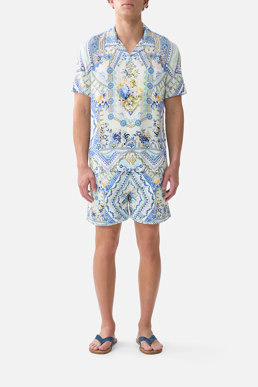 SHORT SLEEVE CAMP COLLARED SHIRT MY HOMESPUN HEART