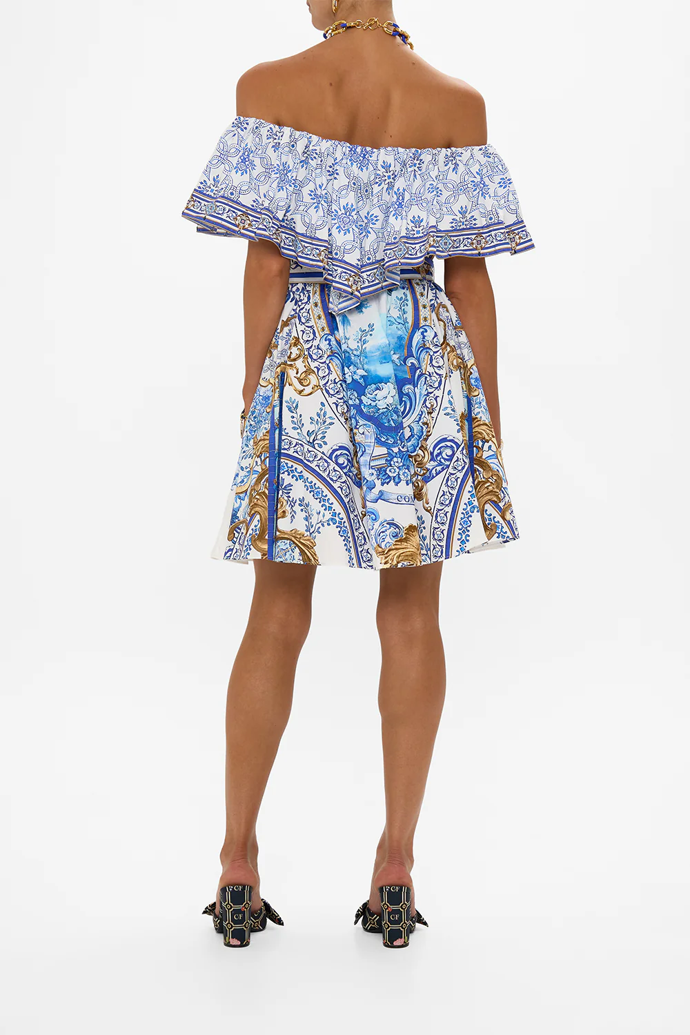SHOULDER FRILL SHORT DRESS AZUL ADVENTURES - Image 2