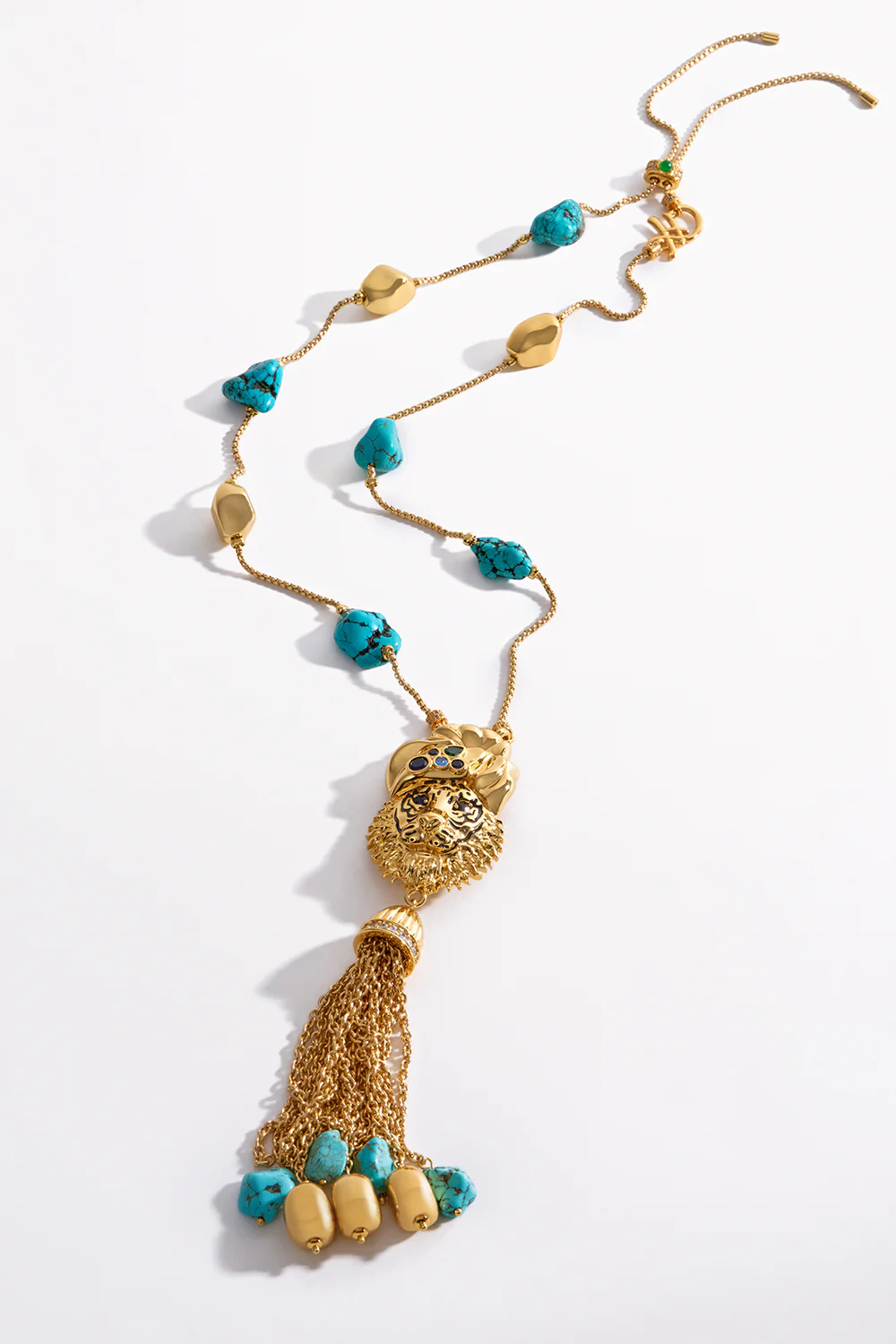 SACRED SYMBOLS LONG JAGGI NECKLACE GOLD - Image 4