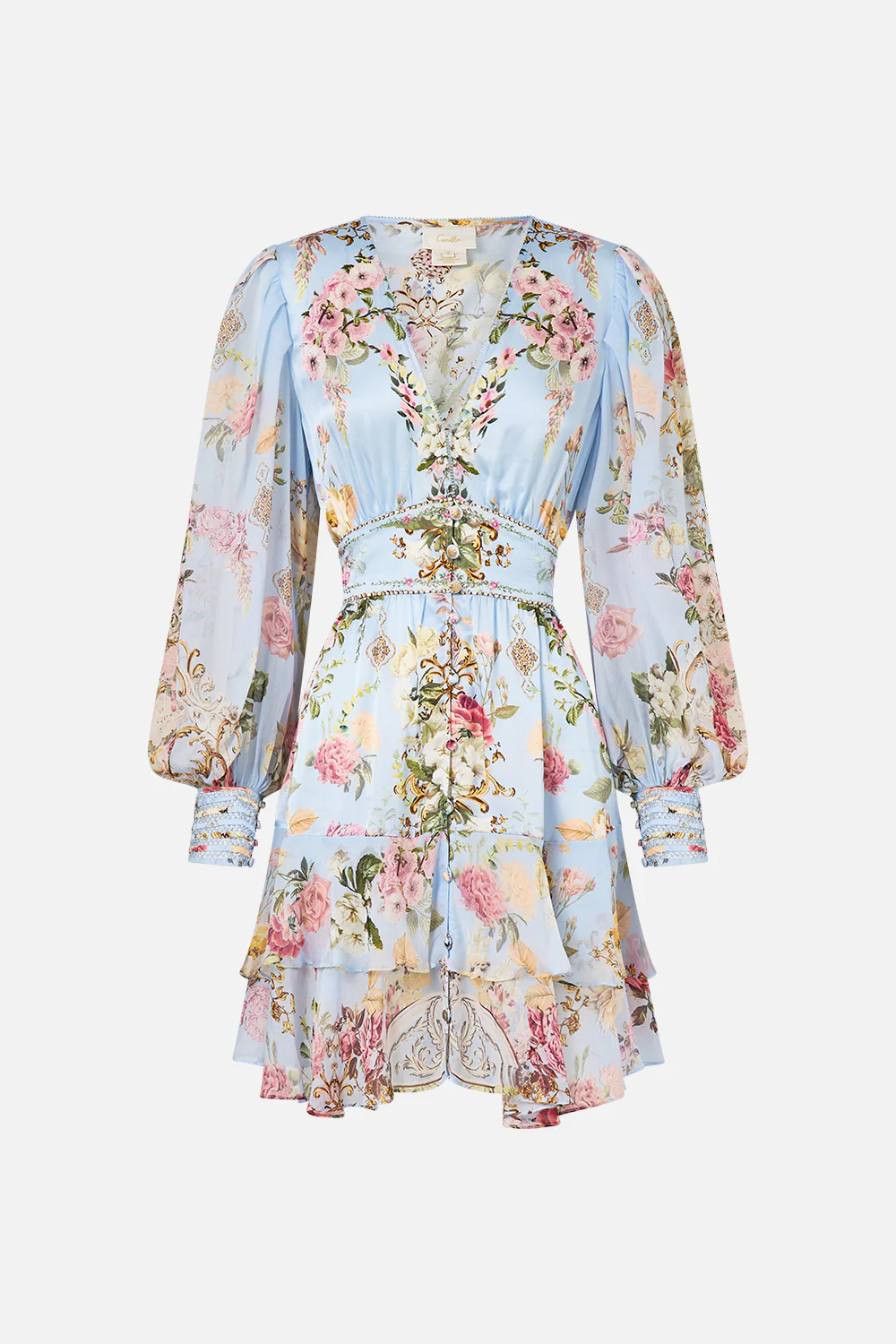 BUTTON FRONT FRILL DRESS TILED IN TIME - Image 3