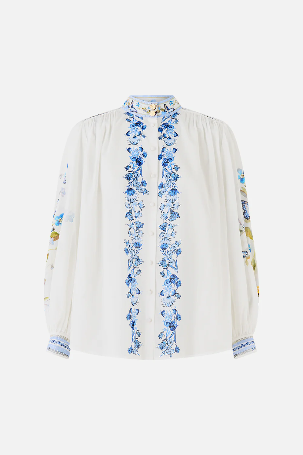HIGH NECK BUTTON THROUGH BLOUSE BOTANICAL BALLADS - Image 3