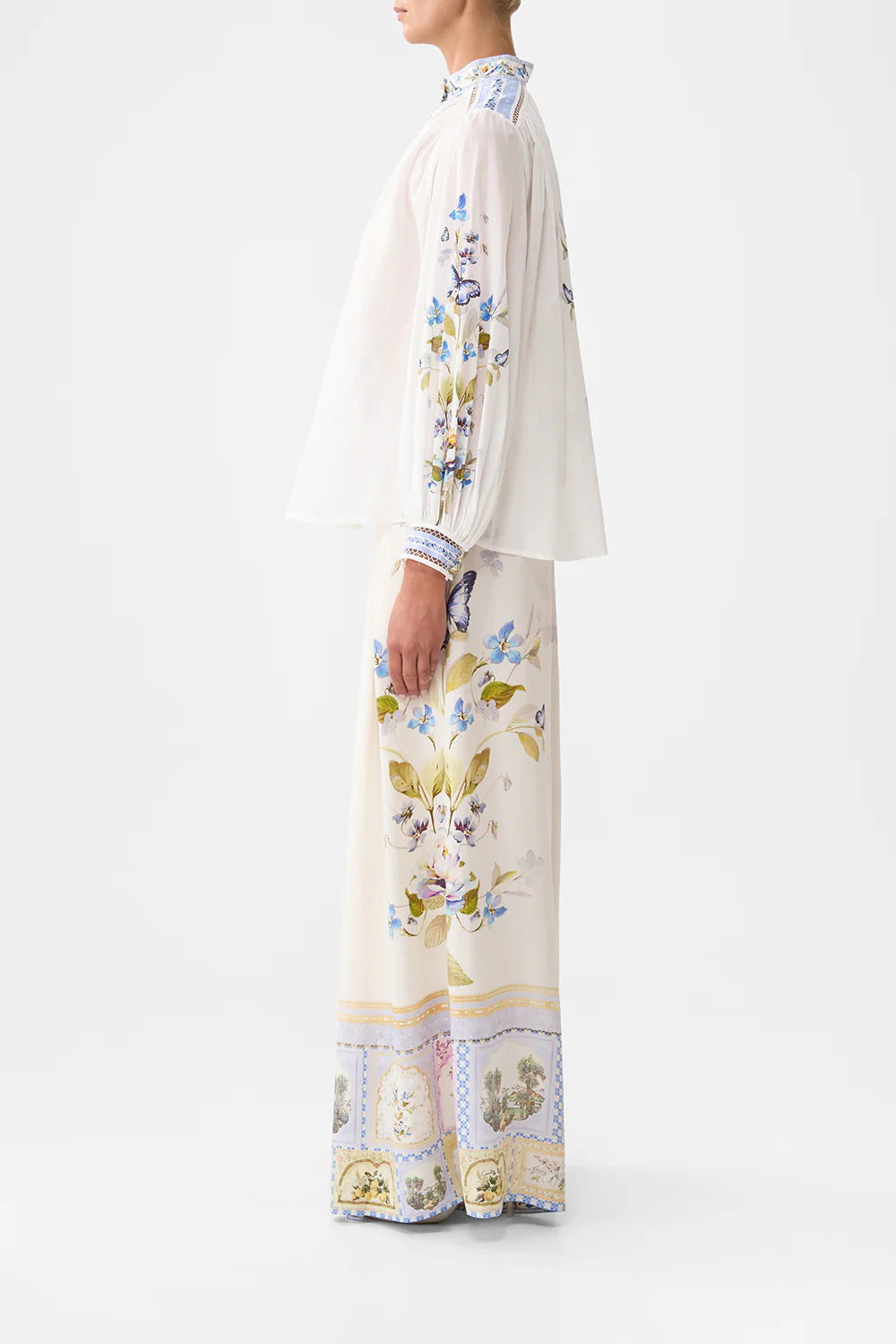 HIGH NECK BUTTON THROUGH BLOUSE BOTANICAL BALLADS - Image 4
