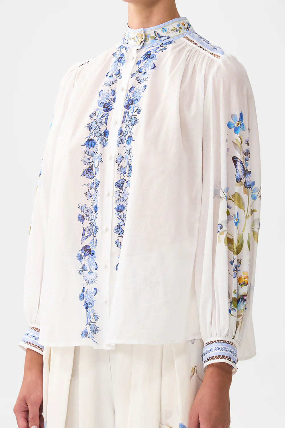 HIGH NECK BUTTON THROUGH BLOUSE BOTANICAL BALLADS - Image 5