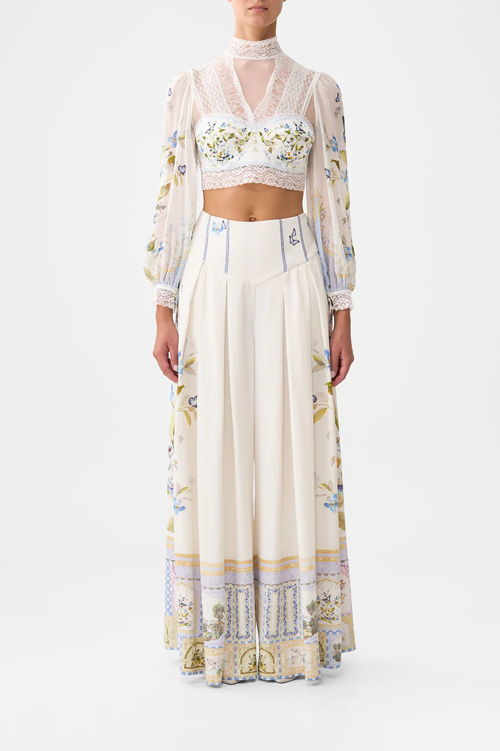LACE SPLICE TOP WITH LONG SLEEVE BOTANICAL BALLADS