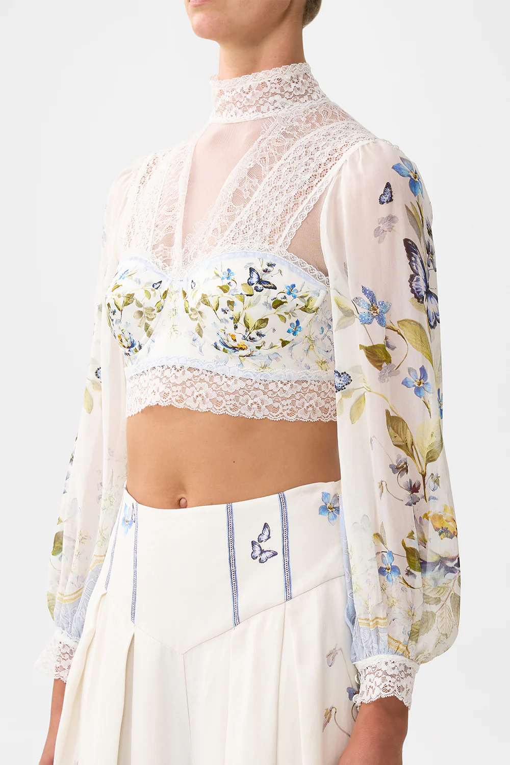 LACE SPLICE TOP WITH LONG SLEEVE BOTANICAL BALLADS - Image 5