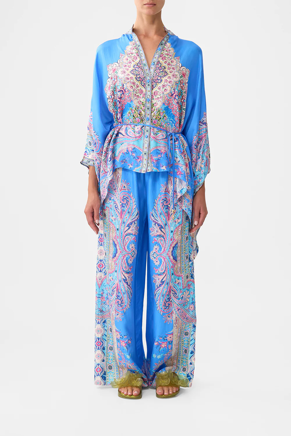 BUTTON THROUGH SCARF BLOUSE FOOTSTEPS IN FOLKLORE