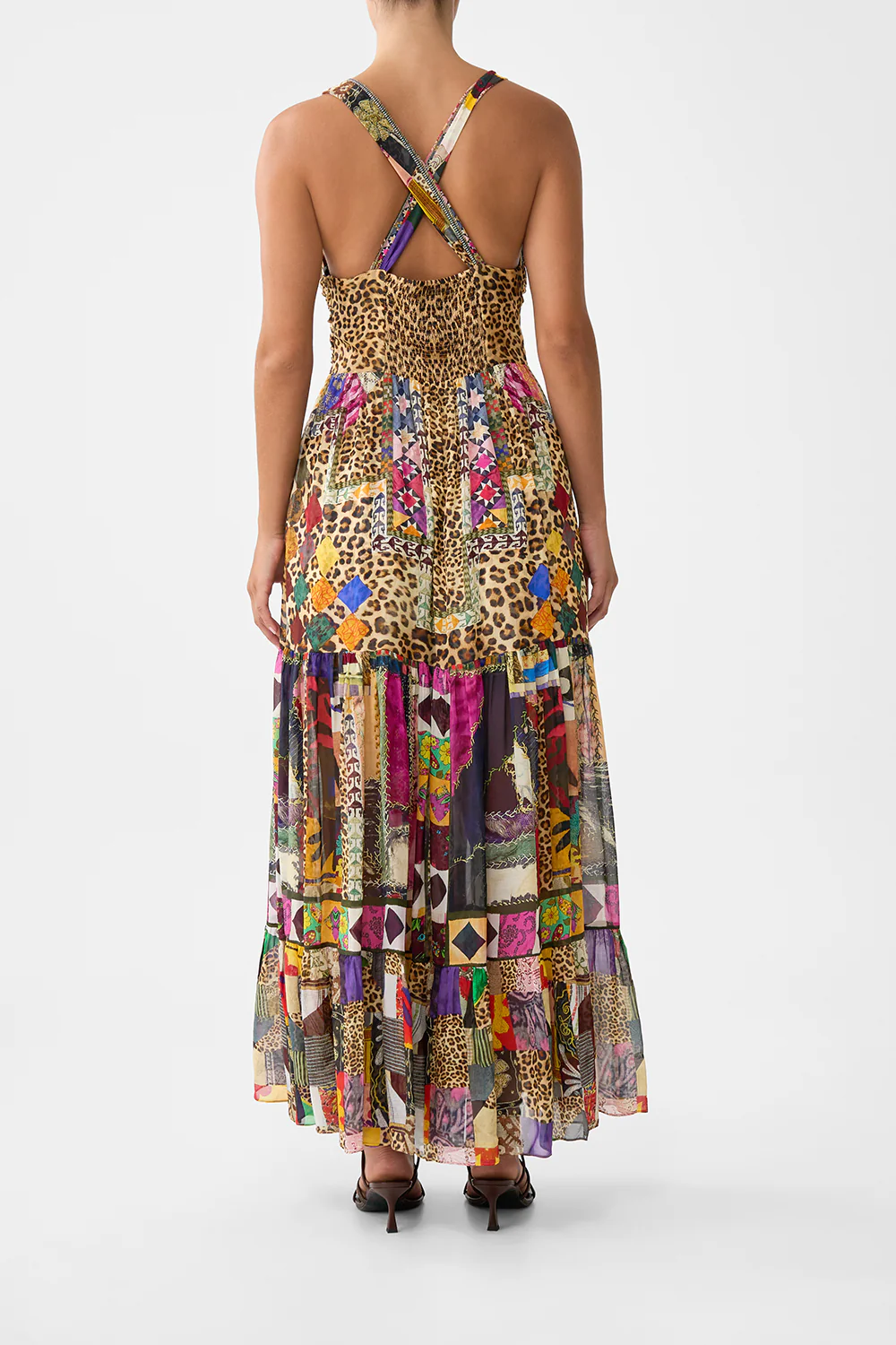 BEAD STRAP GATHERED PANEL DRESS EMBROIDERED EVER AFTER - Image 2