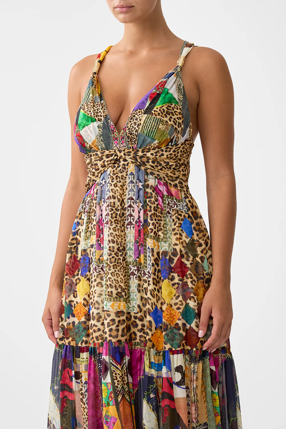 BEAD STRAP GATHERED PANEL DRESS EMBROIDERED EVER AFTER - Image 5