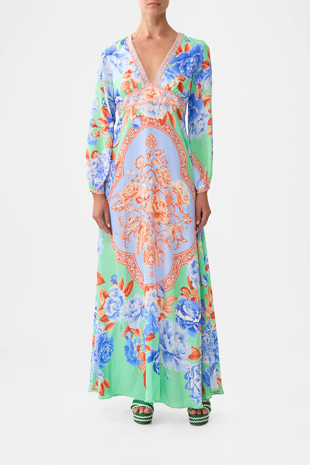 PRINTED LANTERN SLEEVE DRESS TOPKAPI POP