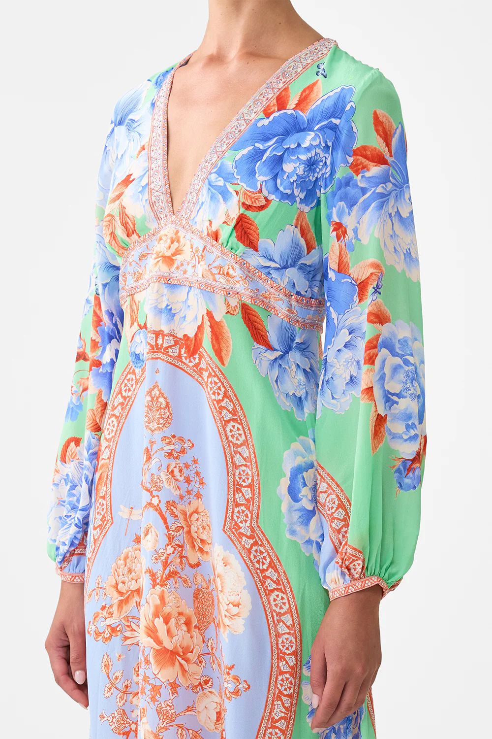 PRINTED LANTERN SLEEVE DRESS TOPKAPI POP - Image 5