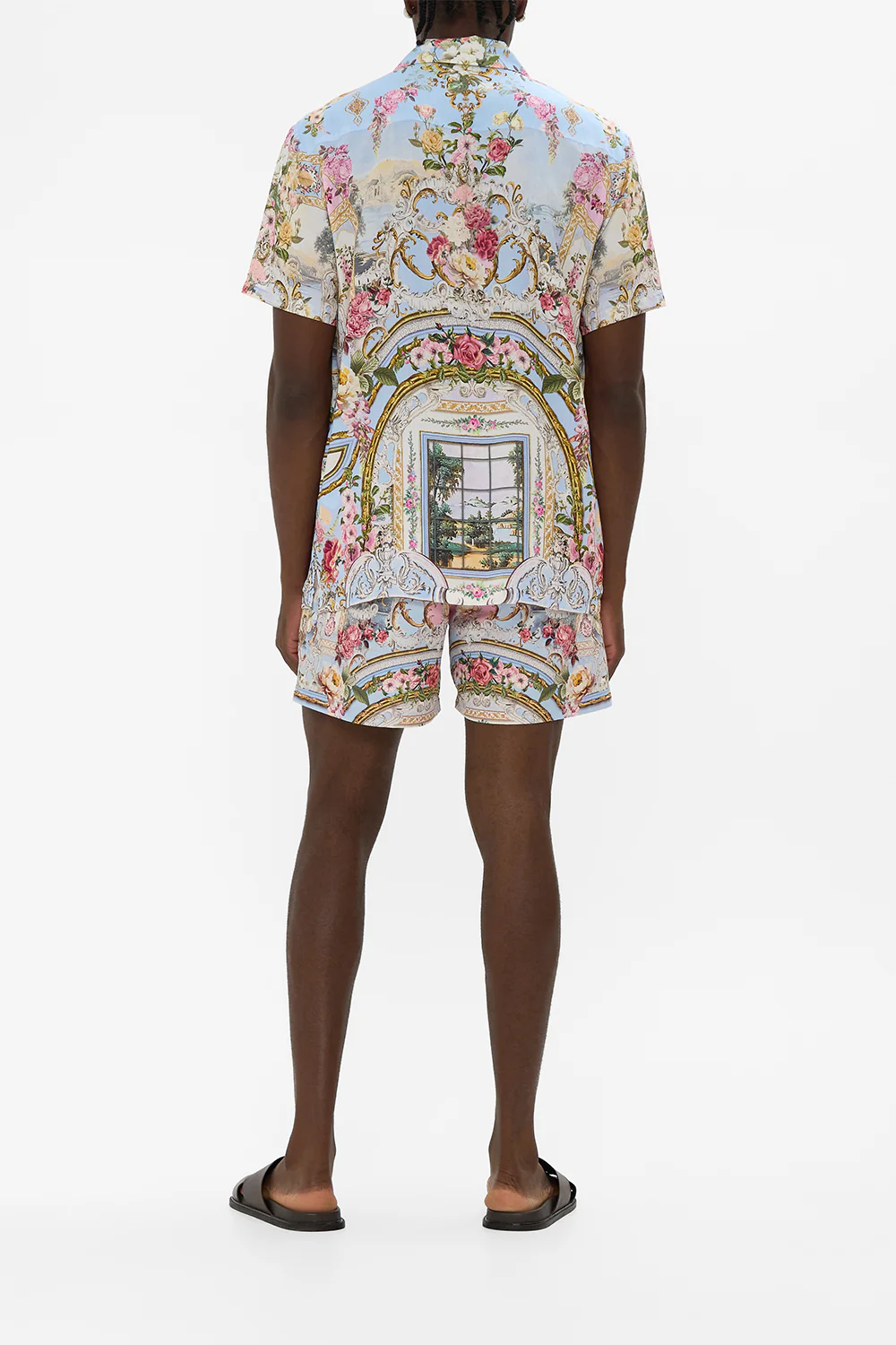 SHORT SLEEVE CAMP COLLARED SHIRT TILED IN TIME - Image 2