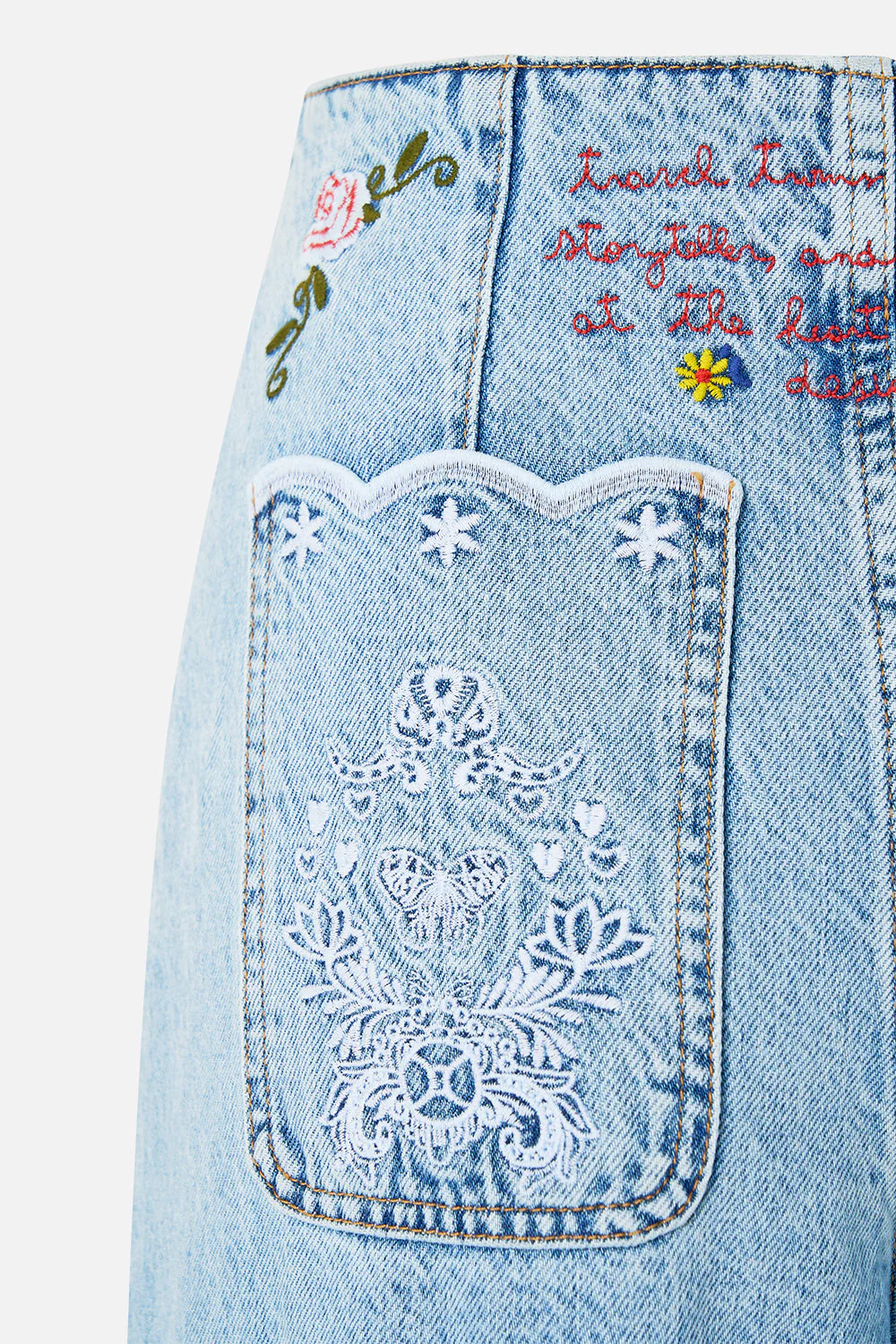 LUNA KITSCH STITCH HIGH RISE WIDE LEG JEAN DENIM - Image 3