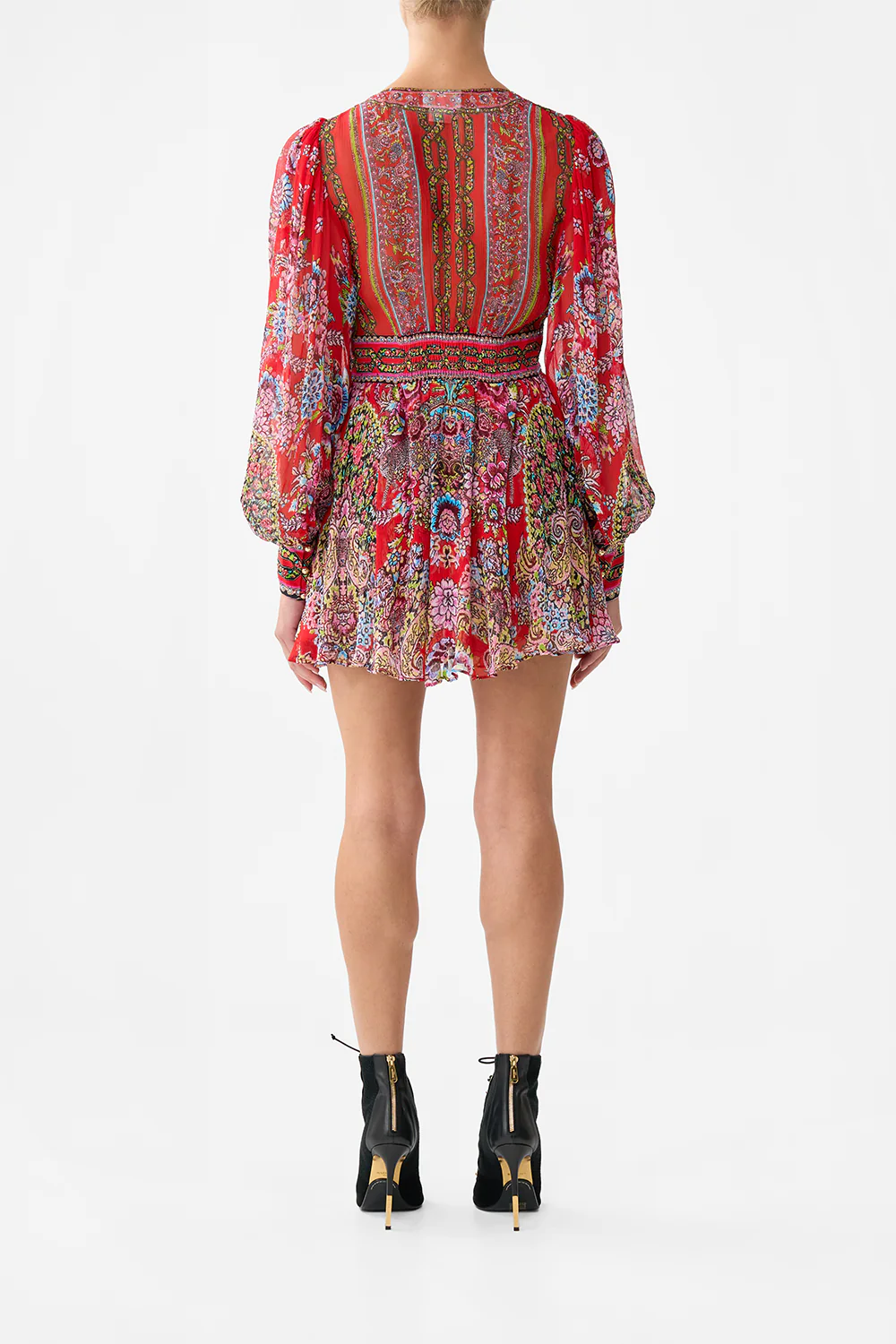 SHORT DRESS WITH BLOUSON SLEEVE ARTISANS OF ANATOLIA - Image 2