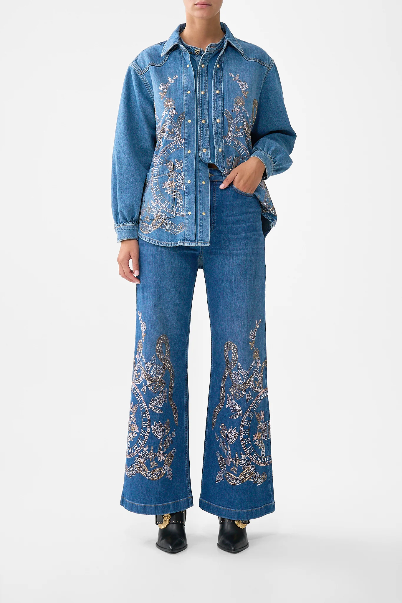 JENNA ACE OF LACE HIGH WAISTED FLARE DENIM - Image 4