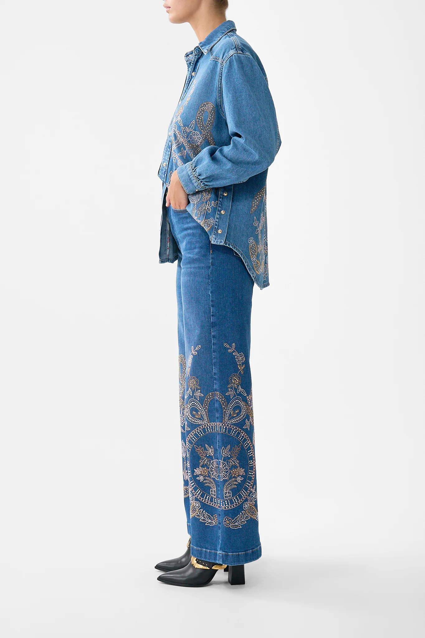 JENNA ACE OF LACE HIGH WAISTED FLARE DENIM - Image 6