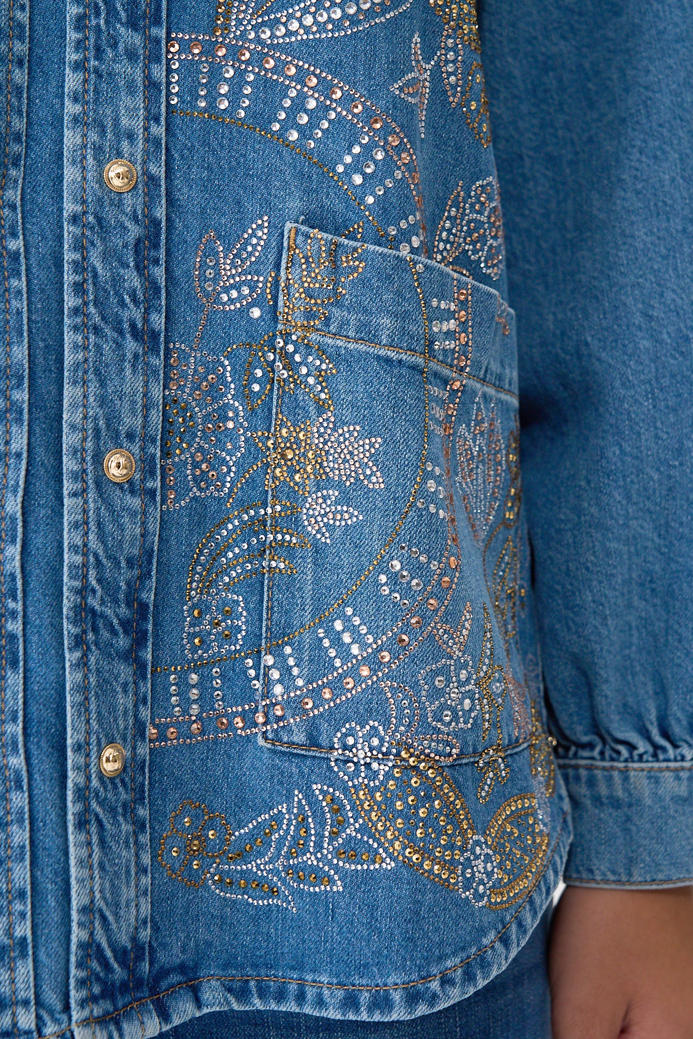 LALITA ACE OF LACE LONG LINE SHIRT DENIM - Image 10