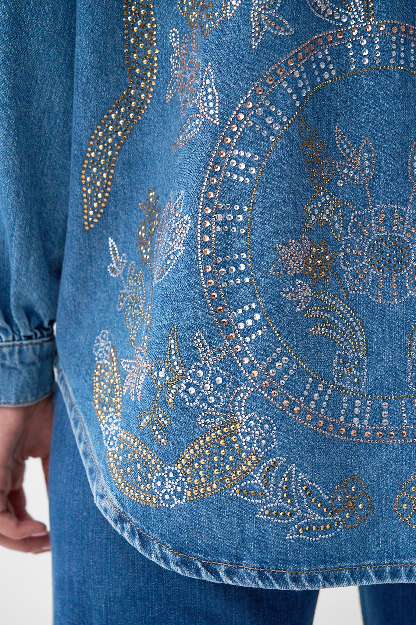 LALITA ACE OF LACE LONG LINE SHIRT DENIM - Image 11