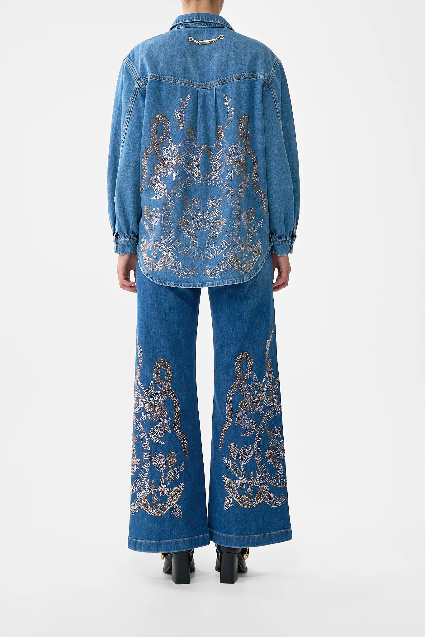 LALITA ACE OF LACE LONG LINE SHIRT DENIM - Image 5
