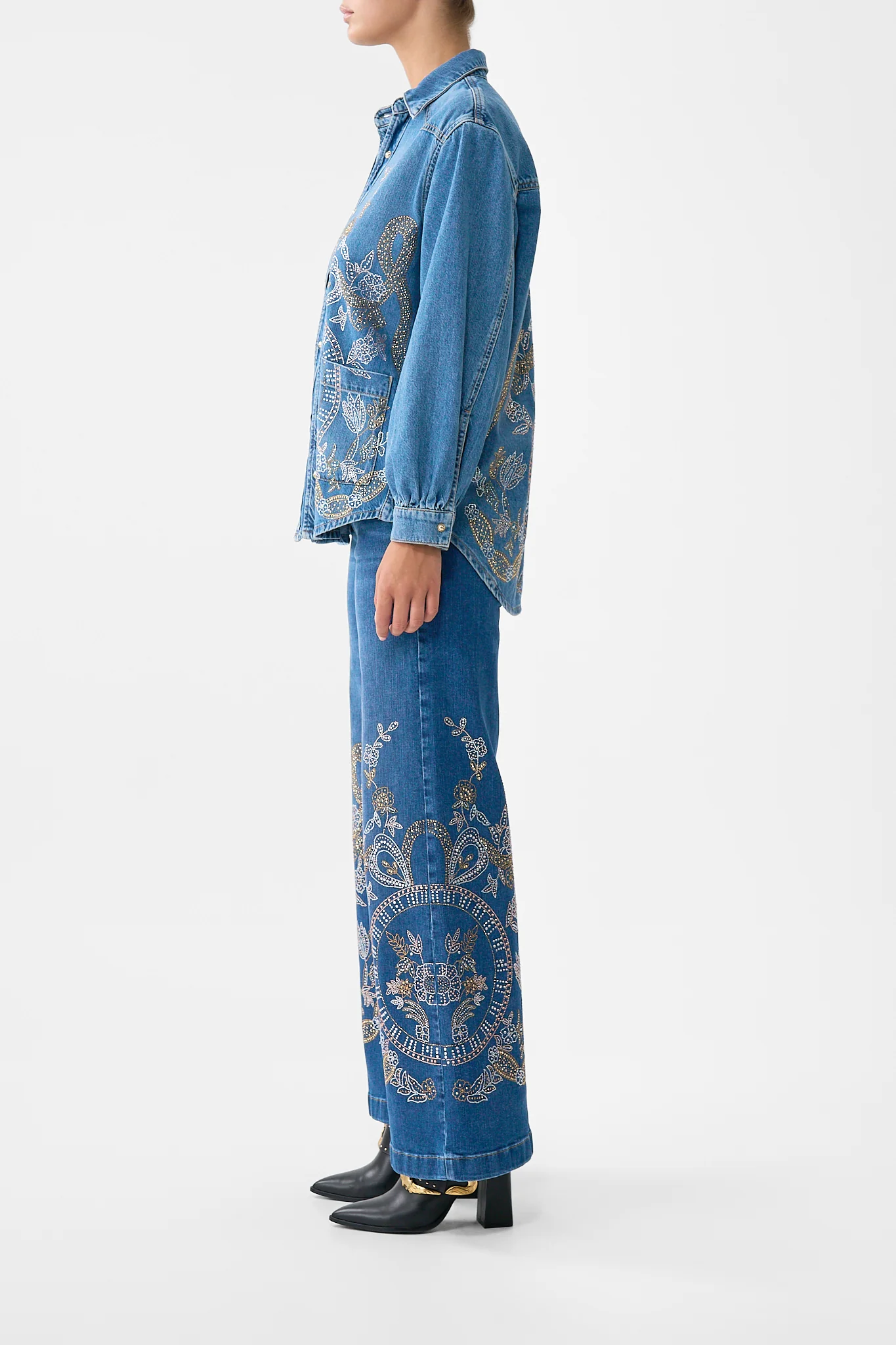LALITA ACE OF LACE LONG LINE SHIRT DENIM - Image 6