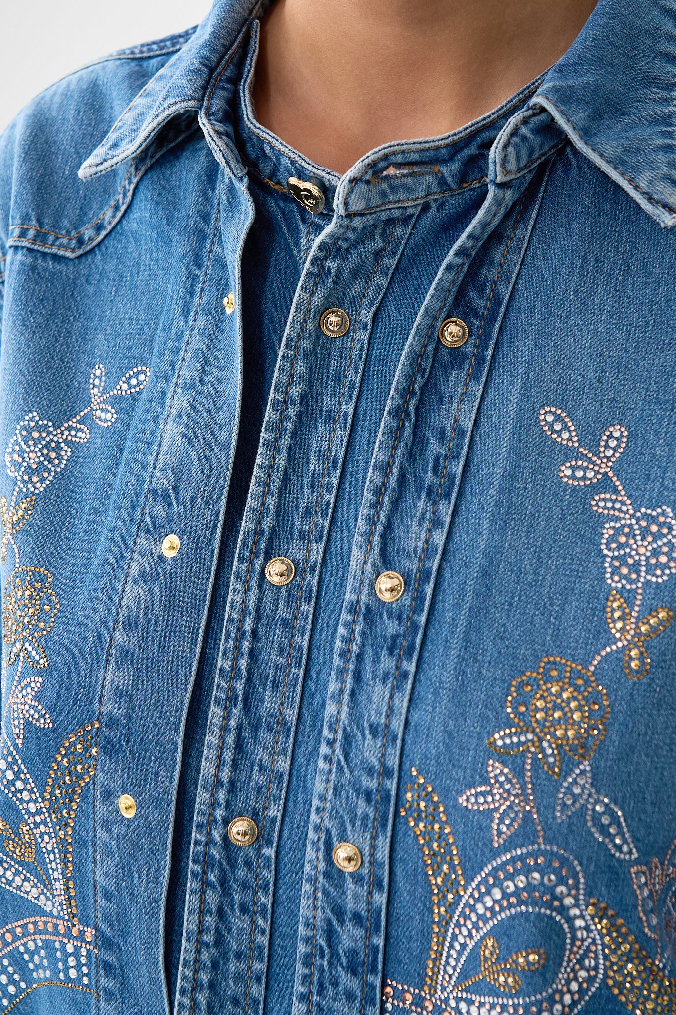 LALITA ACE OF LACE LONG LINE SHIRT DENIM - Image 7