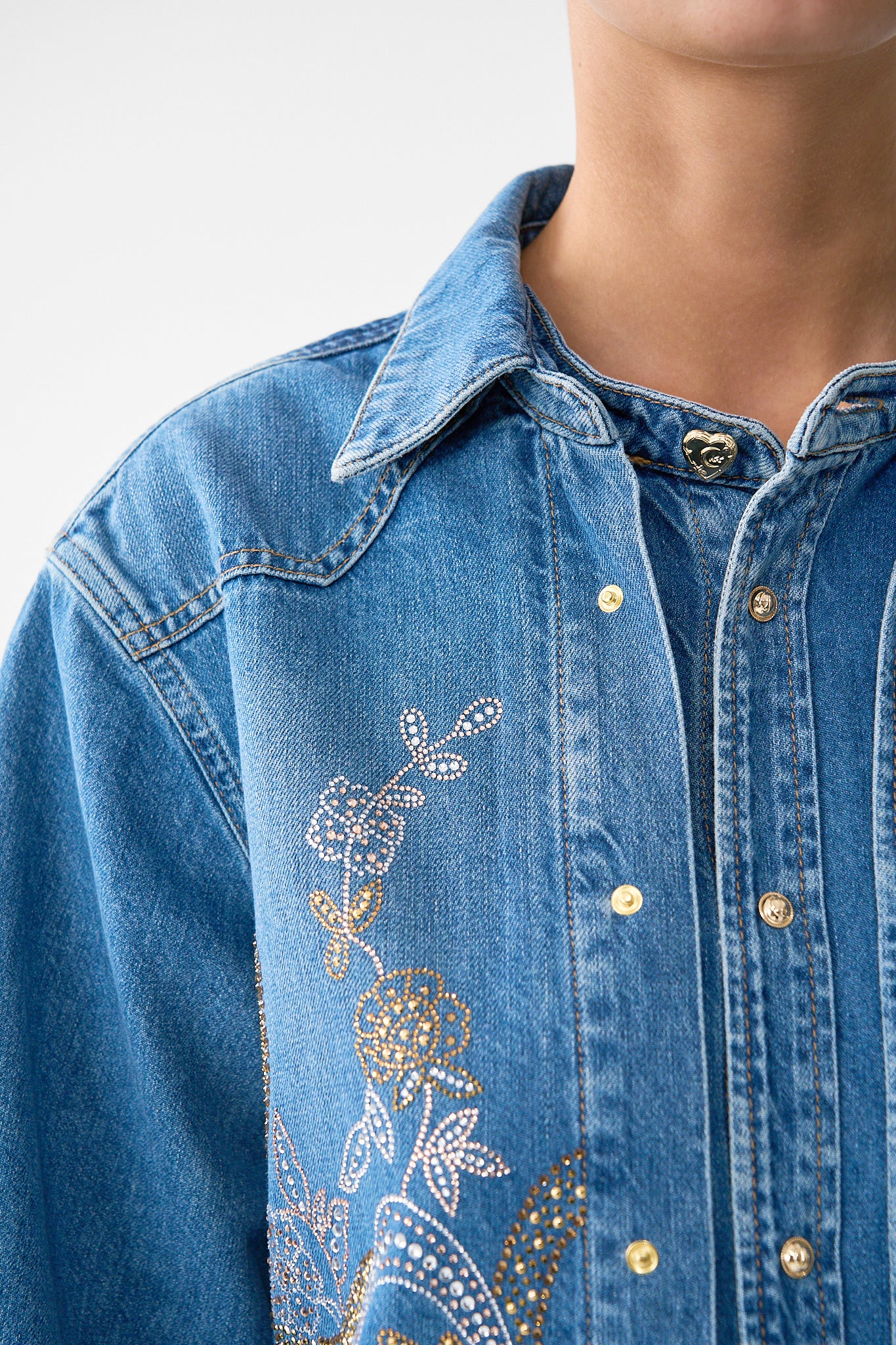 LALITA ACE OF LACE LONG LINE SHIRT DENIM - Image 8